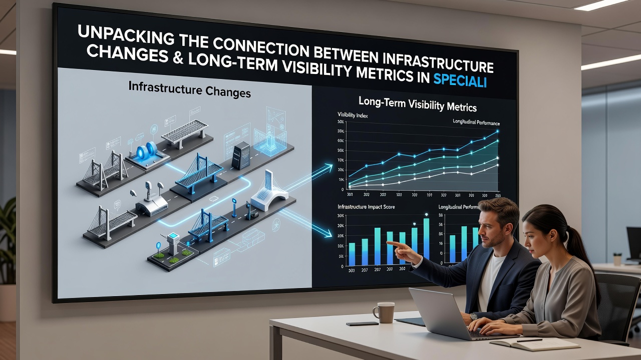 Chart illustrating visibility metric trends following infrastructure updates on web platforms